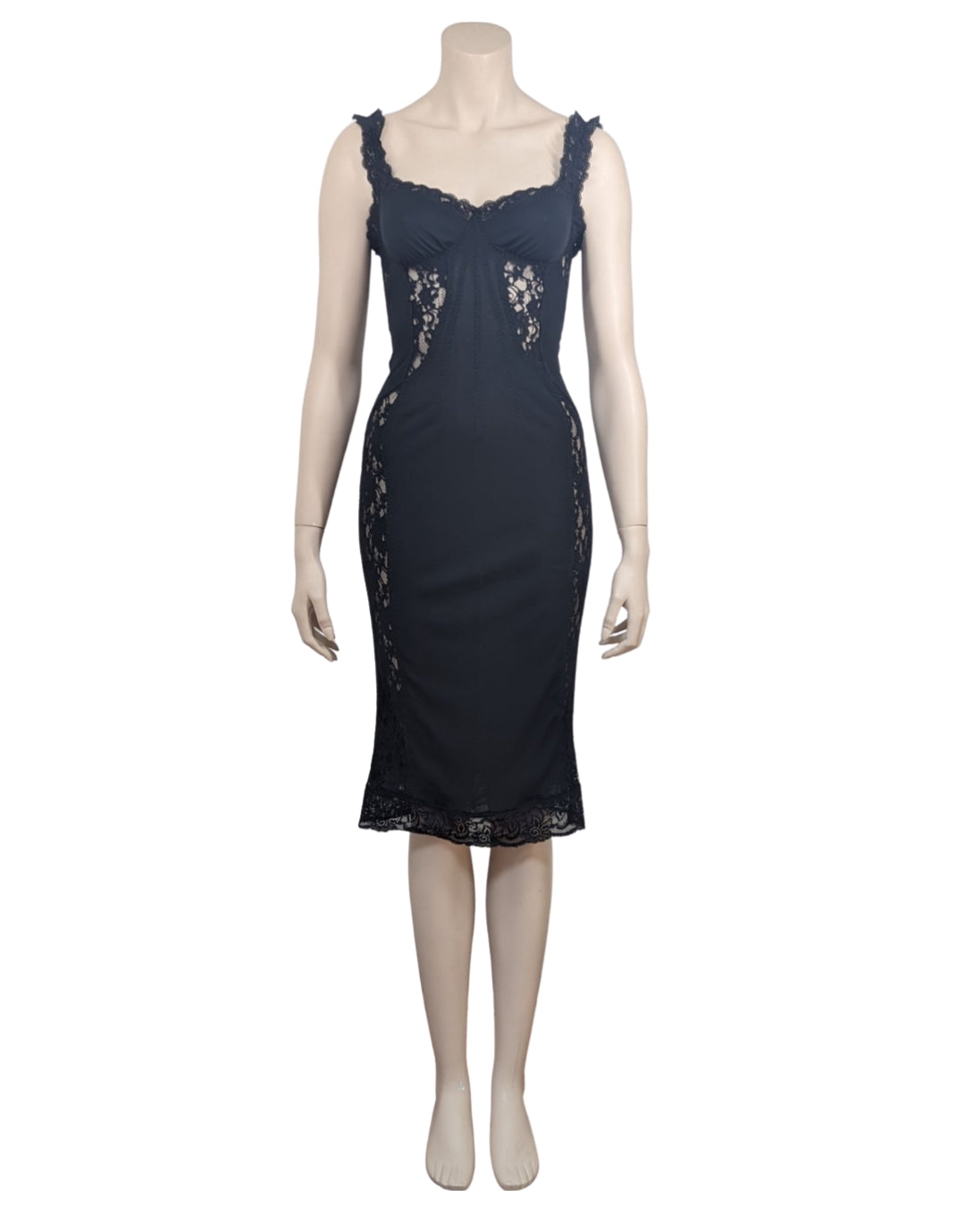 D&G by Dolce&Gabbana Fall Winter 2003 Laces Insert Midi Dress
