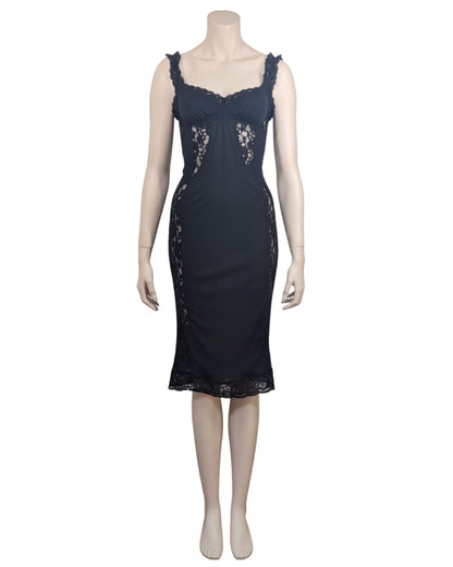 D&G by Dolce&Gabbana Fall Winter 2003 Laces Insert Midi Dress