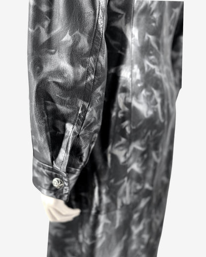 Vintage Leather Black and Grey make Pattern Coat
