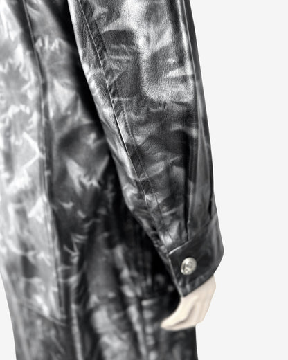 Vintage Leather Black and Grey make Pattern Coat