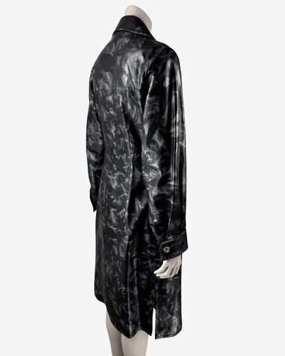 Vintage Leather Black and Grey make Pattern Coat