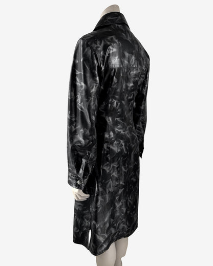 Vintage Leather Black and Grey make Pattern Coat