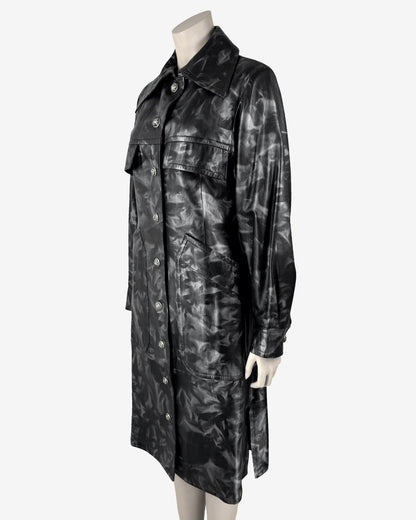 Vintage Leather Black and Grey make Pattern Coat