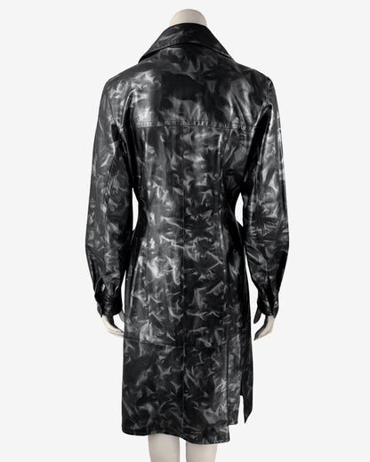 Vintage Leather Black and Grey make Pattern Coat