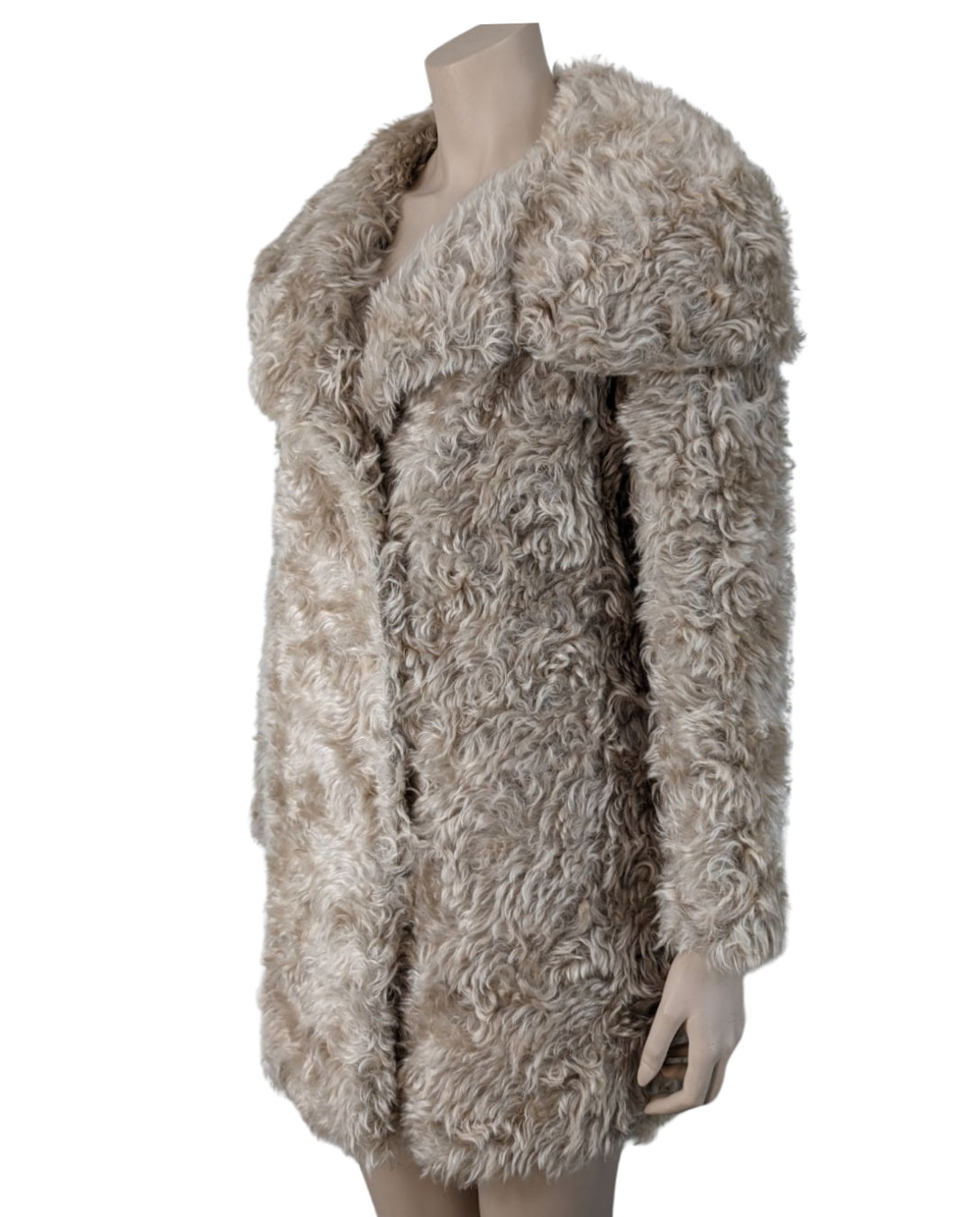Prada F/W 2007 Beige Faux Fur Coat