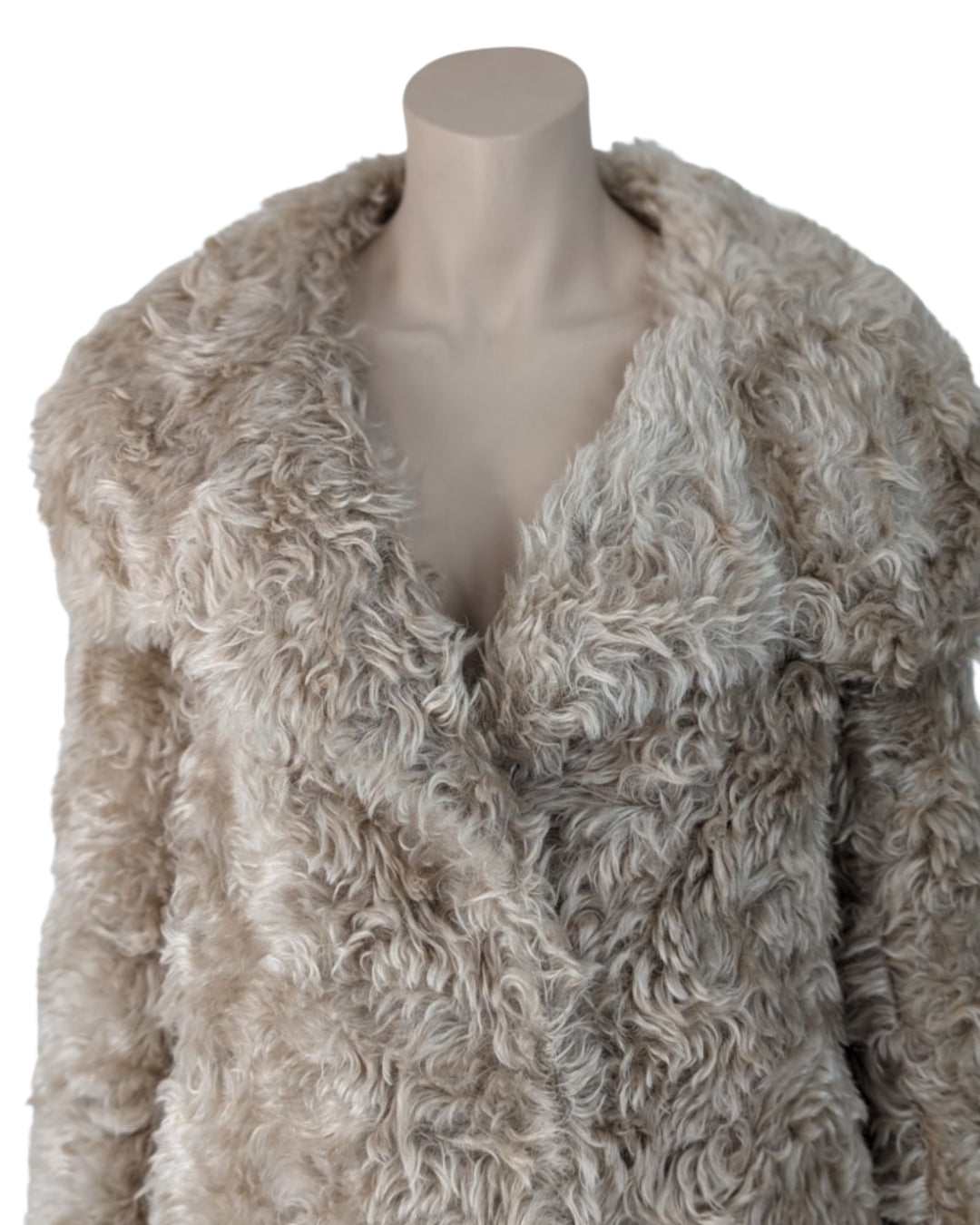 Prada F/W 2007 Beige Faux Fur Coat
