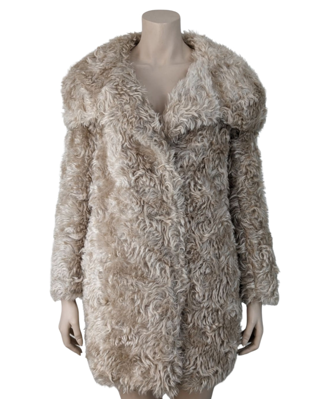 Prada F/W 2007 Beige Faux Fur Coat