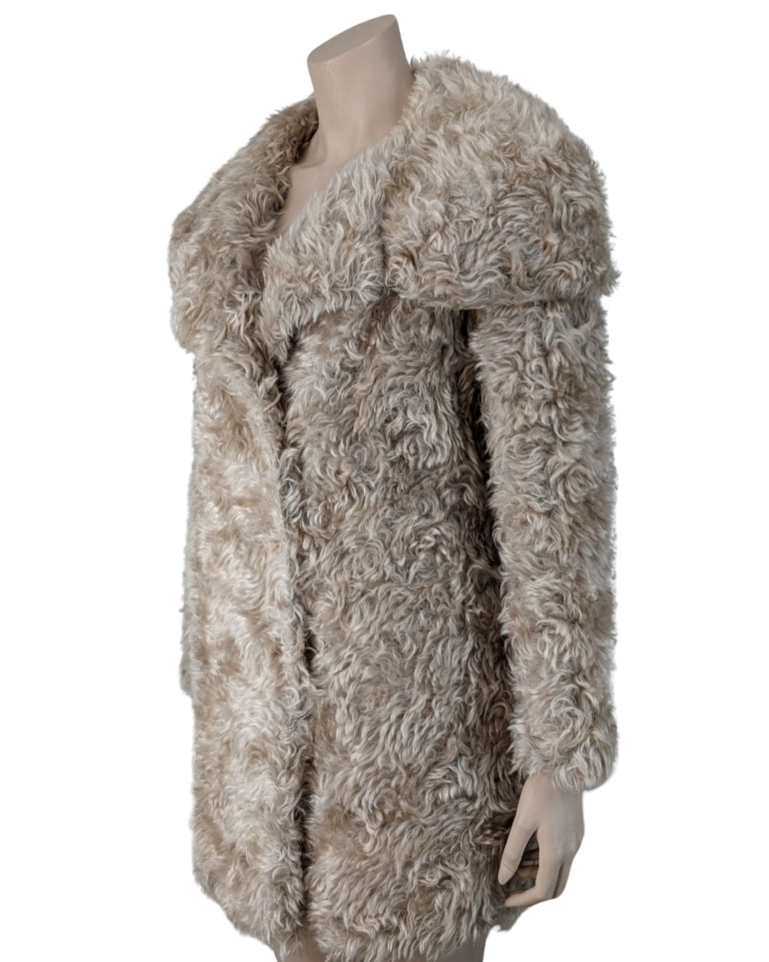Prada F/W 2007 Beige Faux Fur Coat