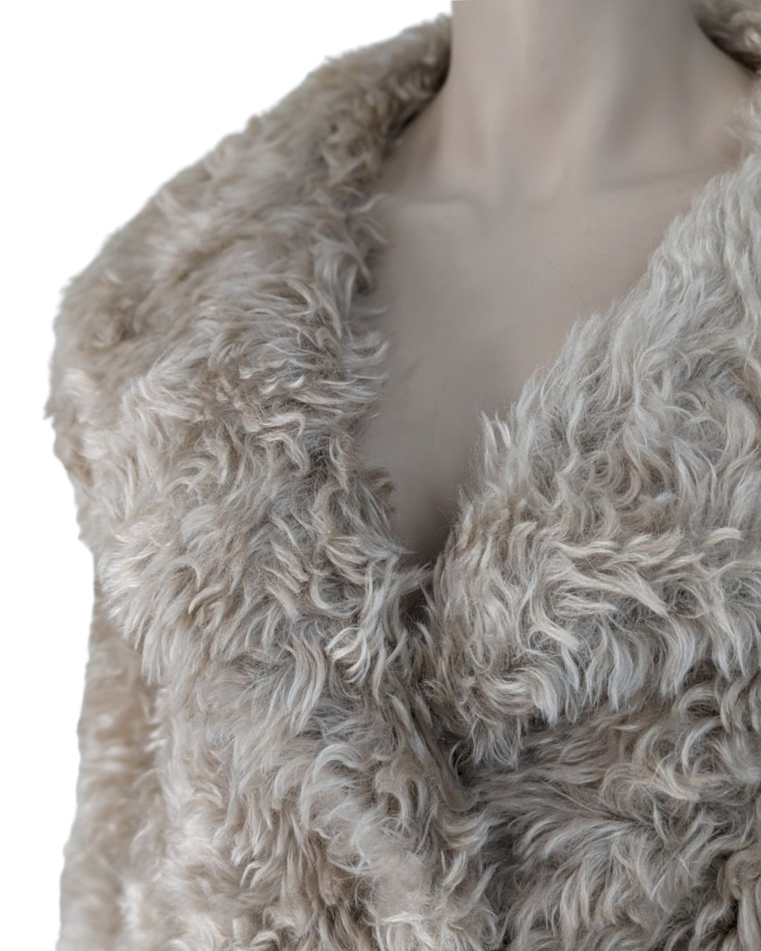 Prada F/W 2007 Beige Faux Fur Coat