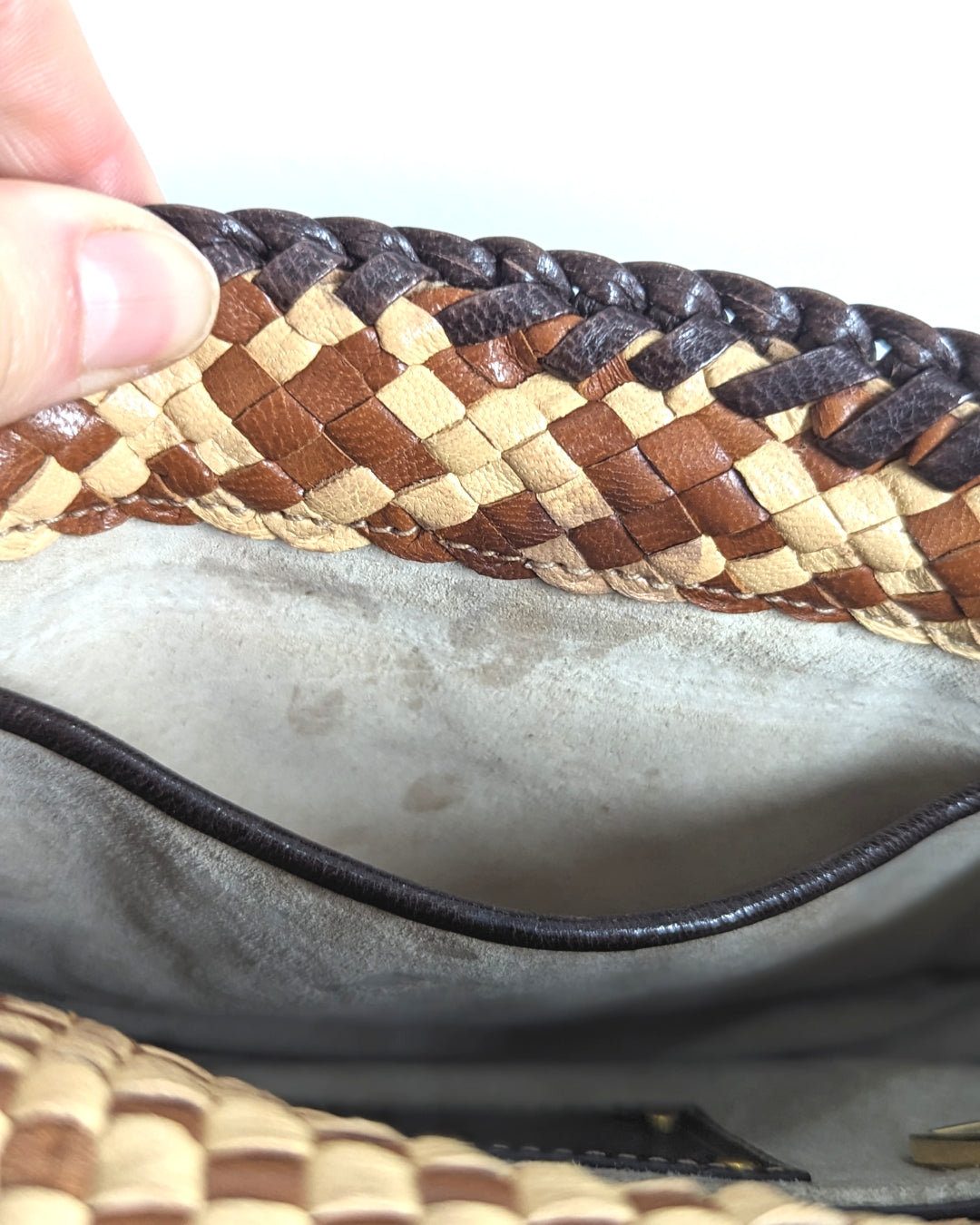 Prada S/S 2011 Madras Cognac Crossbody Bag