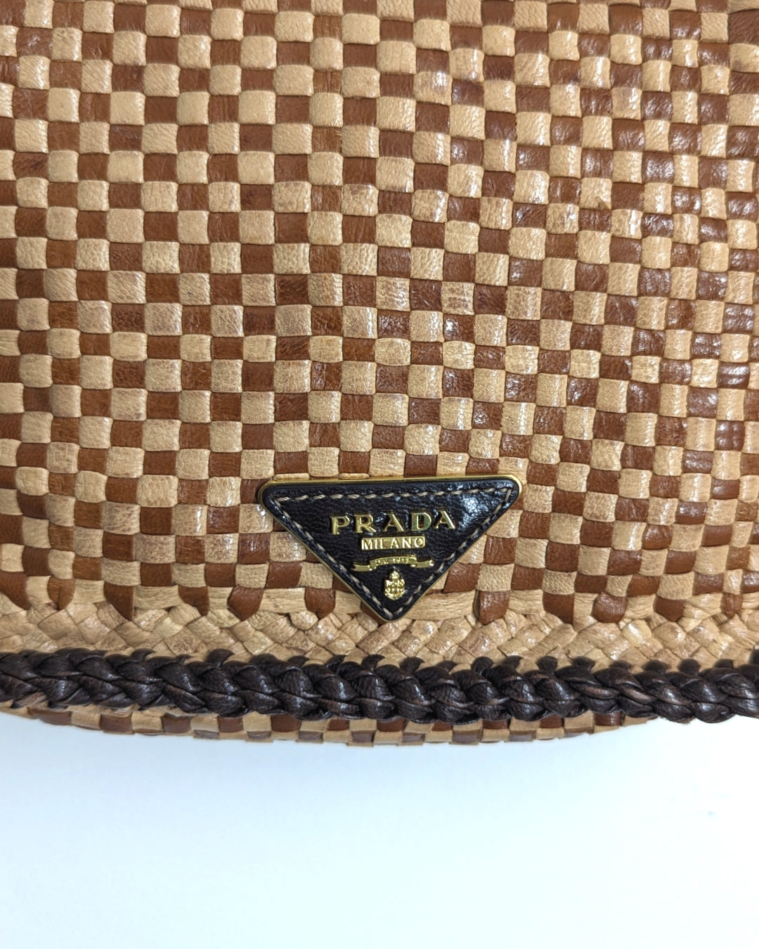 Prada S/S 2011 Madras Cognac Crossbody Bag