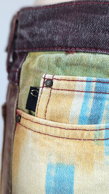 Roberto Cavalli 2001 Desi Lava Pixel Jeans at soirvintage