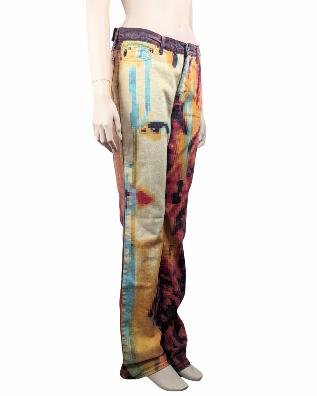Roberto Cavalli 2001 Desi Lava Pixel Jeans at soirvintage