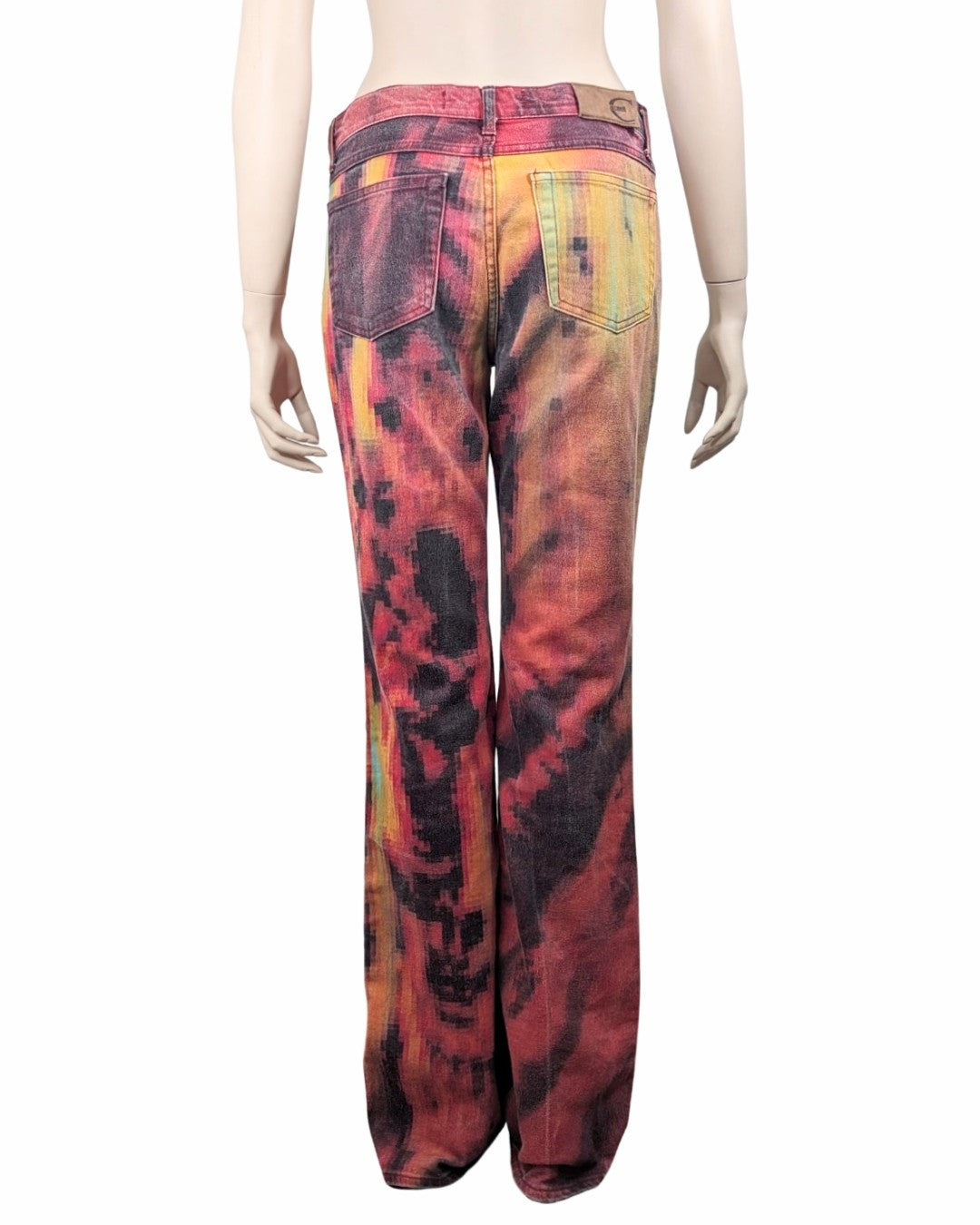 Roberto Cavalli 2001 Desi Lava Pixel Jeans at soirvintage