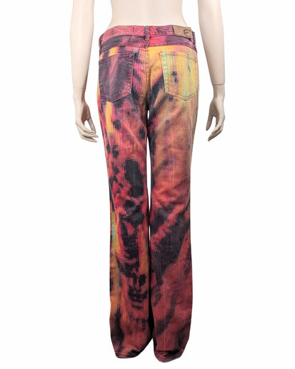 Roberto Cavalli 2001 Desi Lava Pixel Jeans at soirvintage