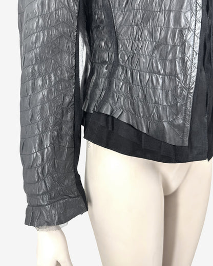 Roberto Cavalli Crocodile Embossed Leather Jacket