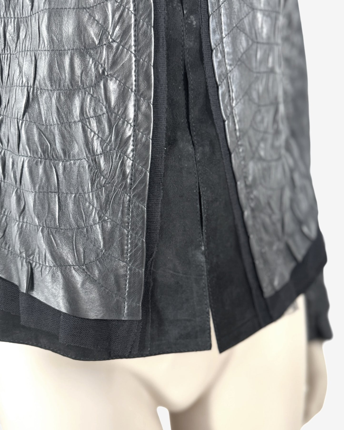 Roberto Cavalli Crocodile Embossed Leather Jacket