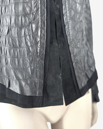 Roberto Cavalli Crocodile Embossed Leather Jacket