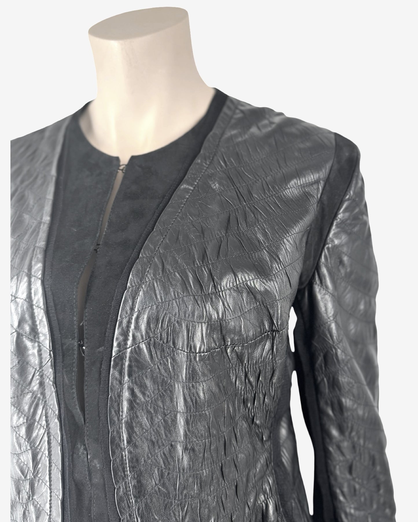 Roberto Cavalli Crocodile Embossed Leather Jacket