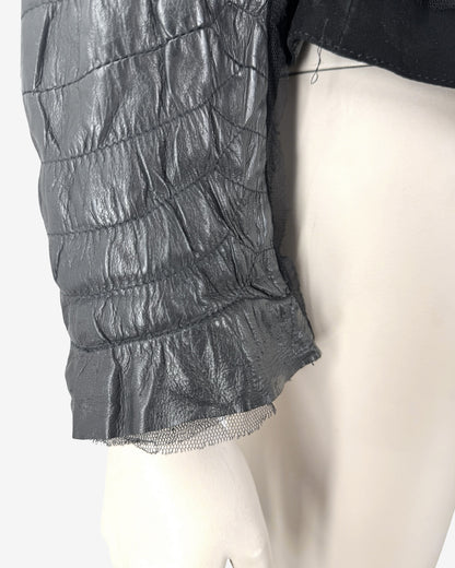 Roberto Cavalli Crocodile Embossed Leather Jacket