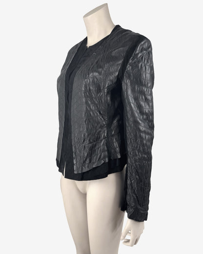 Roberto Cavalli Crocodile Embossed Leather Jacket