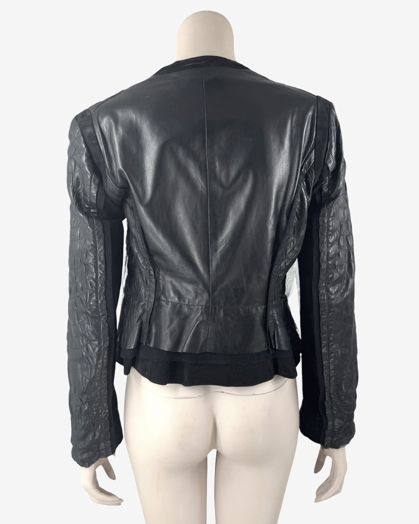 Roberto Cavalli Crocodile Embossed Leather Jacket