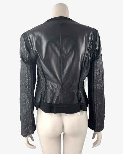 Roberto Cavalli Crocodile Embossed Leather Jacket