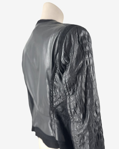 Roberto Cavalli Crocodile Embossed Leather Jacket