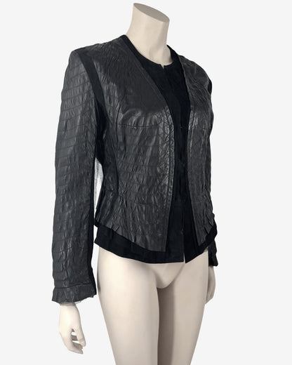 Roberto Cavalli Crocodile Embossed Leather Jacket