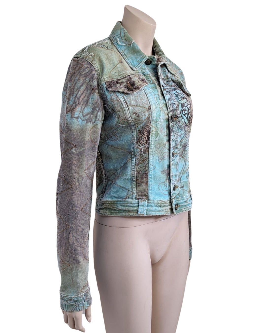 Just Cavalli Zombie Distress Denim Jacket