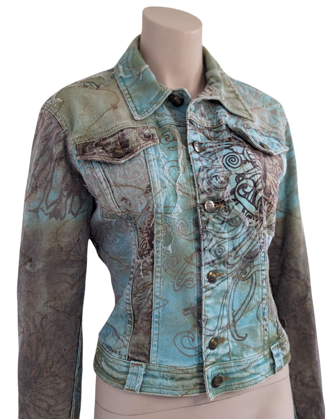 Just Cavalli Zombie Distress Denim Jacket