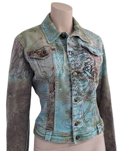 Just Cavalli Zombie Distress Denim Jacket
