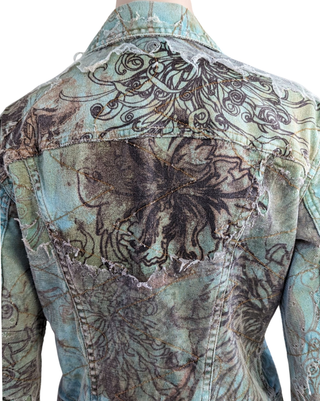 Just Cavalli Zombie Distress Denim Jacket