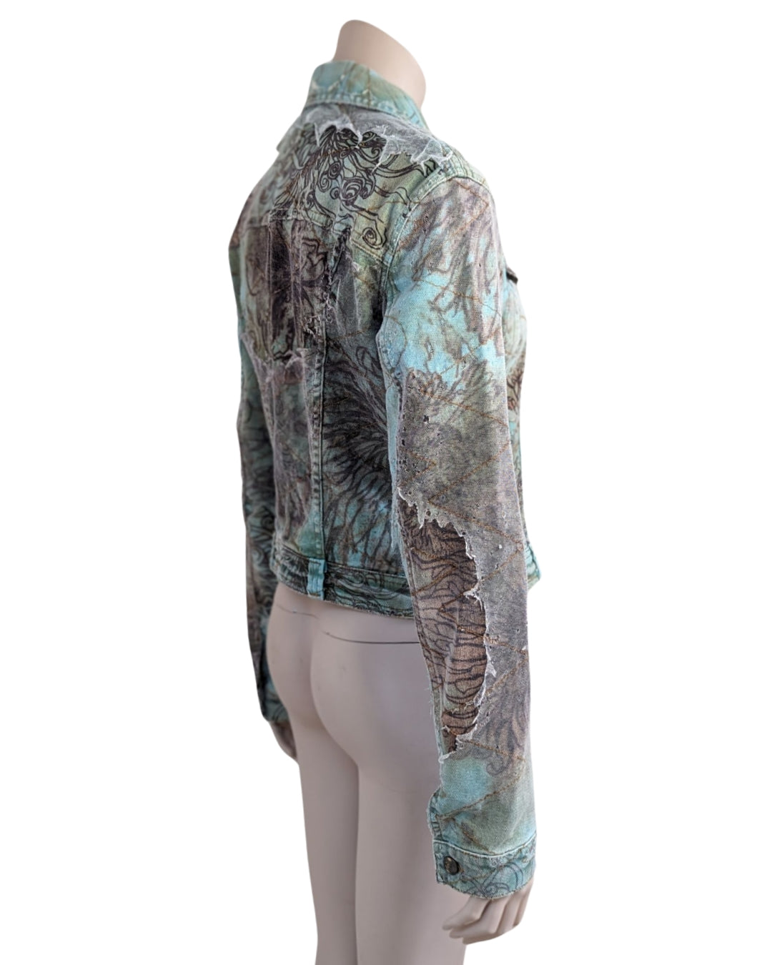 Just Cavalli Zombie Distress Denim Jacket