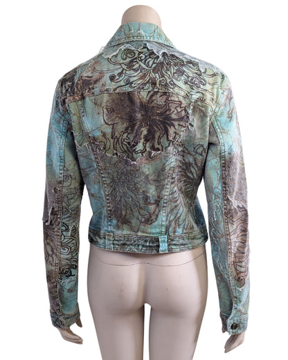 Just Cavalli Zombie Distress Denim Jacket