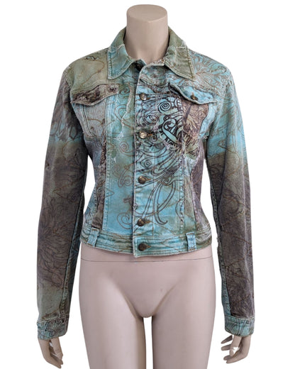Just Cavalli Zombie Distress Denim Jacket