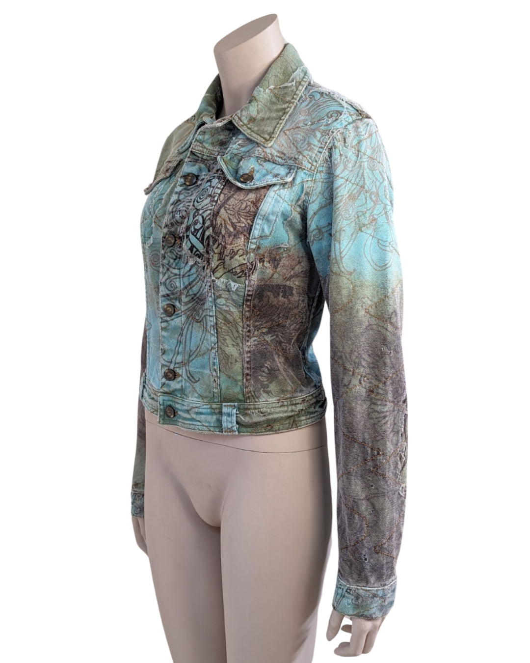 Just Cavalli Zombie Distress Denim Jacket