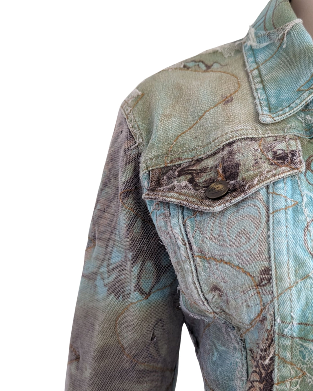 Just Cavalli Zombie Distress Denim Jacket