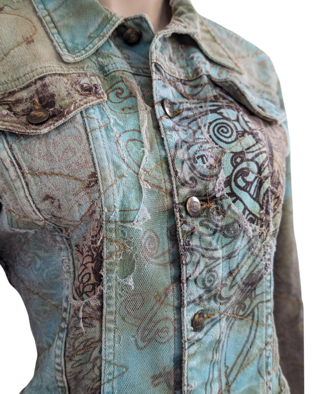 Just Cavalli Zombie Distress Denim Jacket