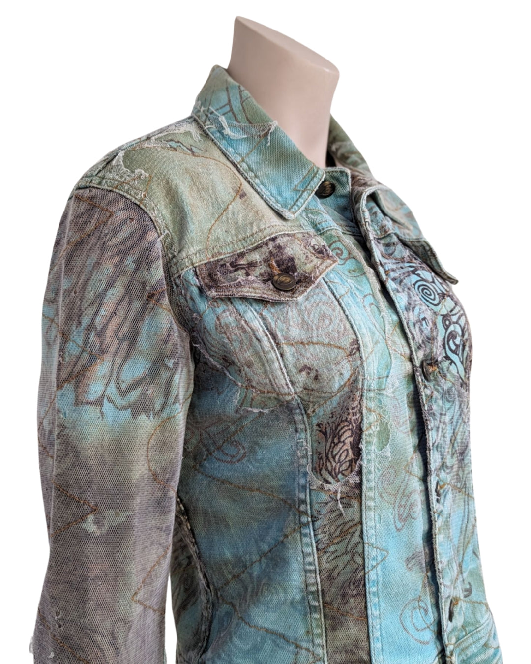 Just Cavalli Zombie Distress Denim Jacket