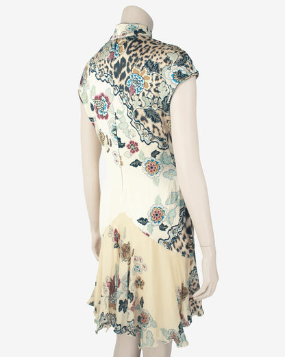 Roberto Cavalli - S/S 2003 Iconic Chinoiserie Silk Nacre Dress