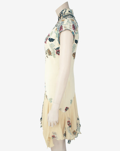 Roberto Cavalli - S/S 2003 Iconic Chinoiserie Silk Nacre Dress