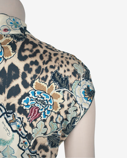 Roberto Cavalli - S/S 2003 Iconic Chinoiserie Silk Nacre Dress