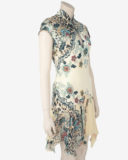 Roberto Cavalli - S/S 2003 Iconic Chinoiserie Silk Nacre Dress