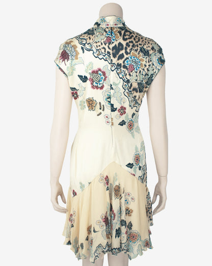 Roberto Cavalli - S/S 2003 Iconic Chinoiserie Silk Nacre Dress