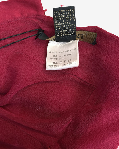 Roberto Cavalli Ruby Red Embellished Silk Slip Dress