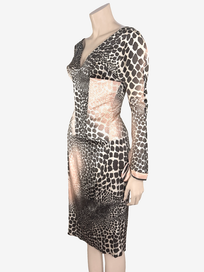 Roberto Cavalli Silk Cheetah Print Dress