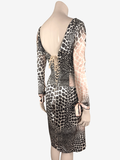 Roberto Cavalli Silk Cheetah Print Dress