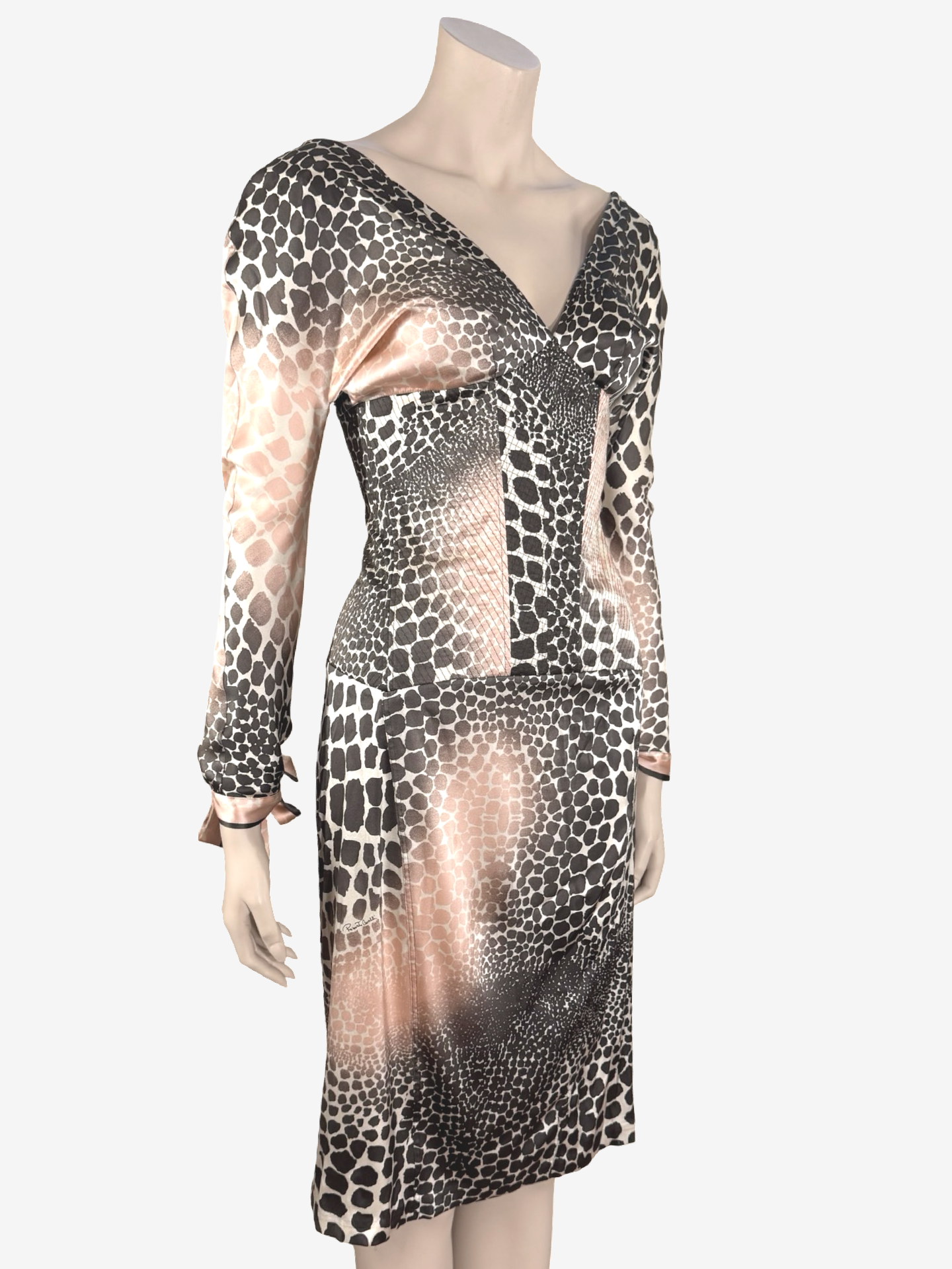 Roberto Cavalli Silk Cheetah Print Dress