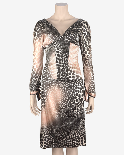 Roberto Cavalli Silk Cheetah Print Dress